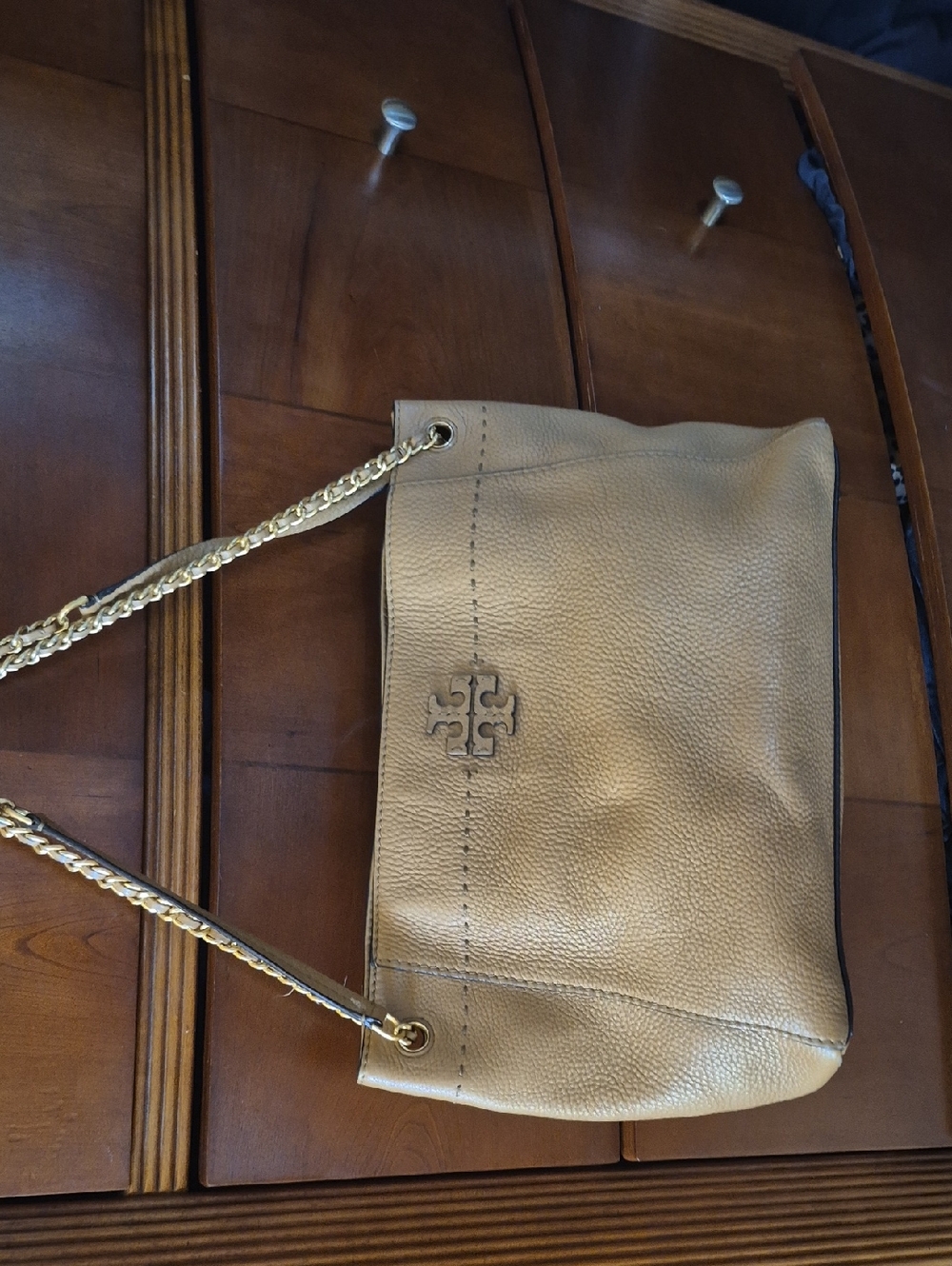 Tory Burch Tan Leather Chain-Handle Shoulder Bag